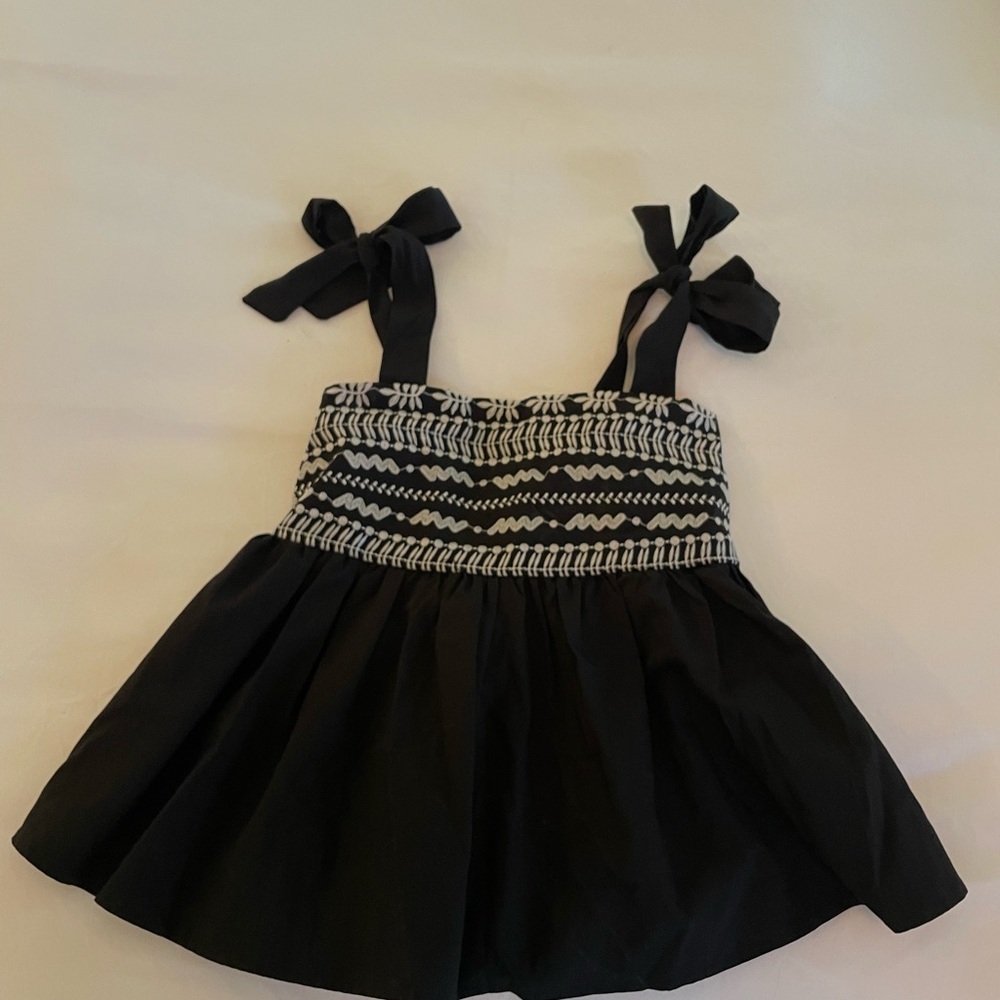 NWT Black Sleeveless Top with Bow Detail